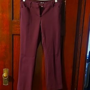 Woman's burgundy dress pants